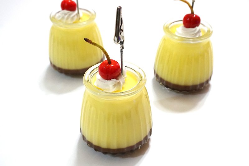 Sleek egg pudding note paper paper town | simulation dessert stationery - แฟ้ม - แก้ว สีเหลือง