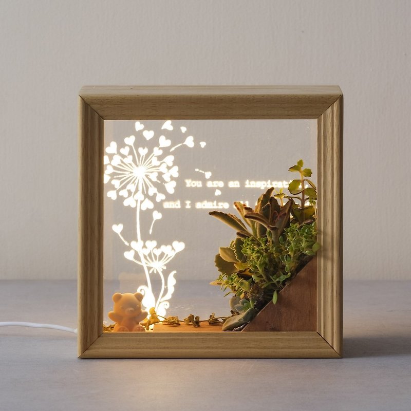 [Woodworking Experience] Succulent Plant Lamp Frame Class Opened in Taiwan - จัดดอกไม้/ต้นไม้ - ไม้ 