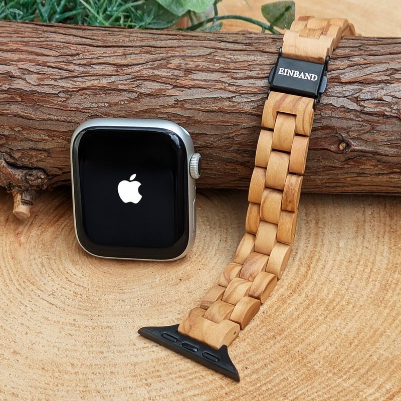 [Wooden Band] EINBAND AppleWatch Natural Wood Band 14mm Olive - Women's Watches - Wood Brown