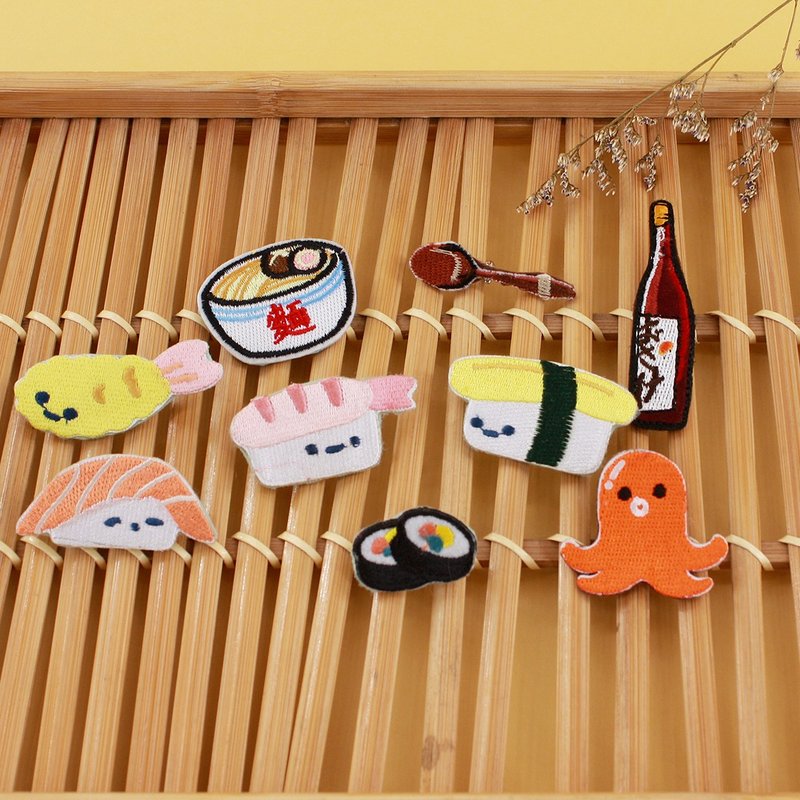 9款日本料理/壽司/小食--手作刺繡胸針,別針 情人節禮物 - 心口針/胸針 - 繡線 
