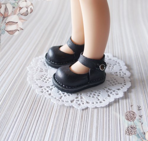 TataDollWardrobe Black shoes for Paola Reina dolls, Genuine Leather Doll footwear, Outfit doll