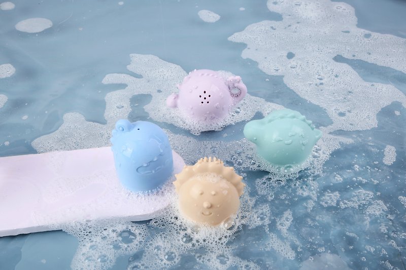 恐龍洗澡玩具組 - 嬰幼兒玩具/毛公仔 - 矽膠 多色