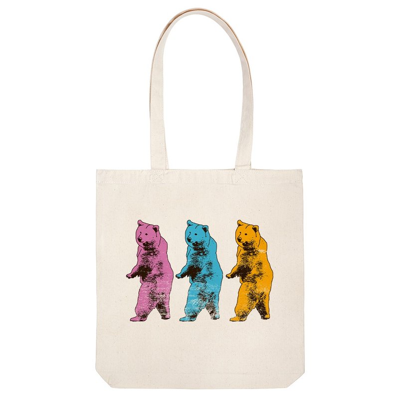 tote bag / 幽体離脱するペンギン - 手提包/手提袋 - 棉．麻 卡其色