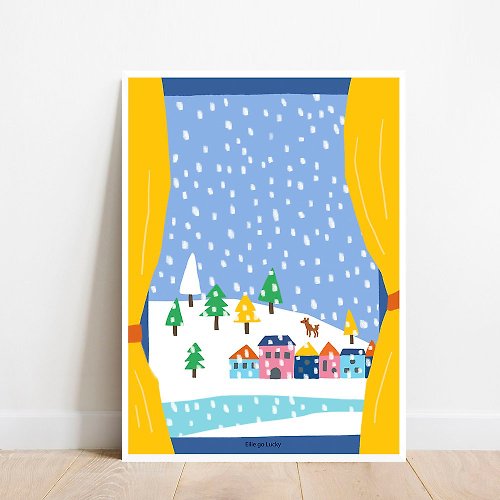 Ellie go lucky Art print/ Snow day / Illustration poster A3,A2