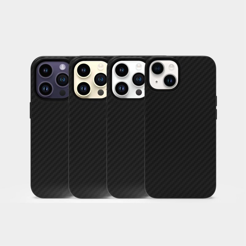 【UNIU】CUERO 碳纖維皮革殼-磁吸式 iPhone 14/Pro/Plus/Max - 手機殼/手機套 - 碳纖維 黑色