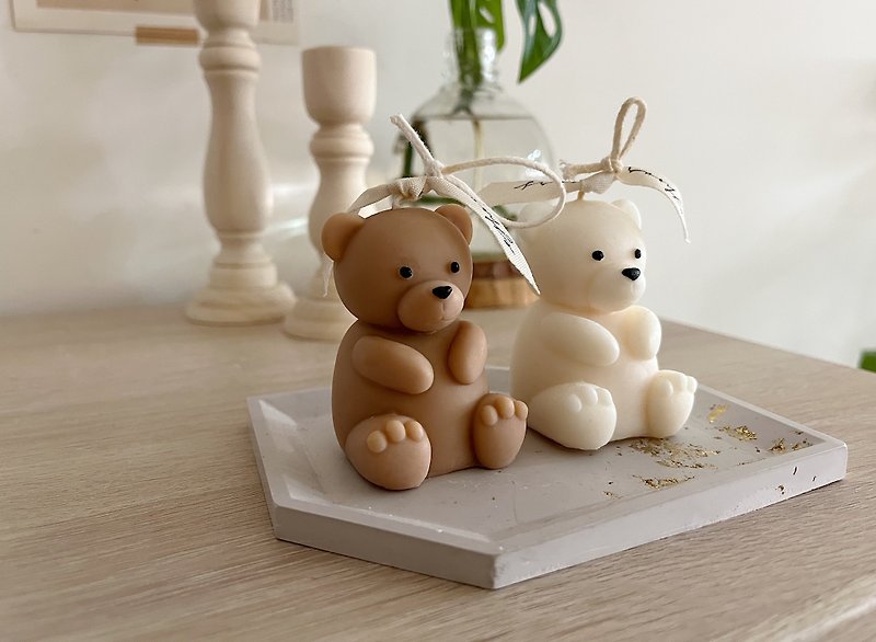 Bear scented candles scented ornaments shaped candles - เทียน/เชิงเทียน - ขี้ผึ้ง 