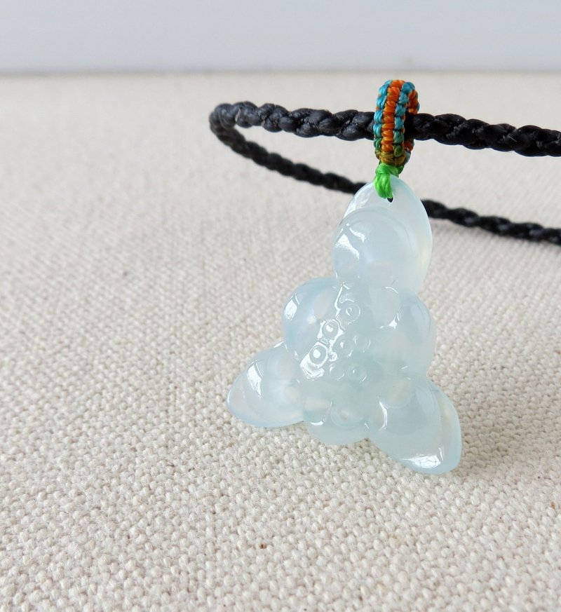 [Qing Lian] Ice Blue Lotus Jade Silk Wax Necklace [Four Strands] Wealth, evil spirits, anti villain - สร้อยคอทรง Collar - เครื่องเพชรพลอย สีน้ำเงิน