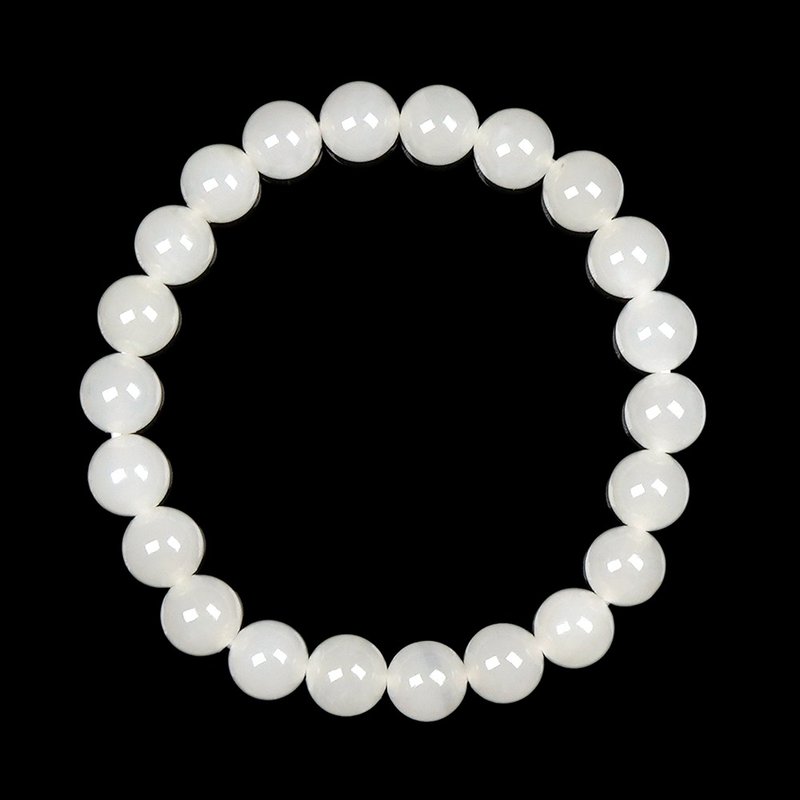 【正佳珠寶】和田白玉 頂級新疆老礦 7.8-8.3mm 和田白玉手珠 - 手鍊/手環 - 半寶石 多色