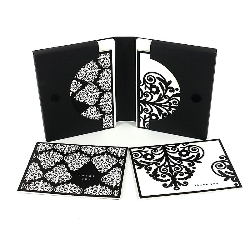 Box card-two black patterns, 5 each, 10 in total [Hallmark-card unlimited thanks/multi-purpose] - Cards & Postcards - Paper Black