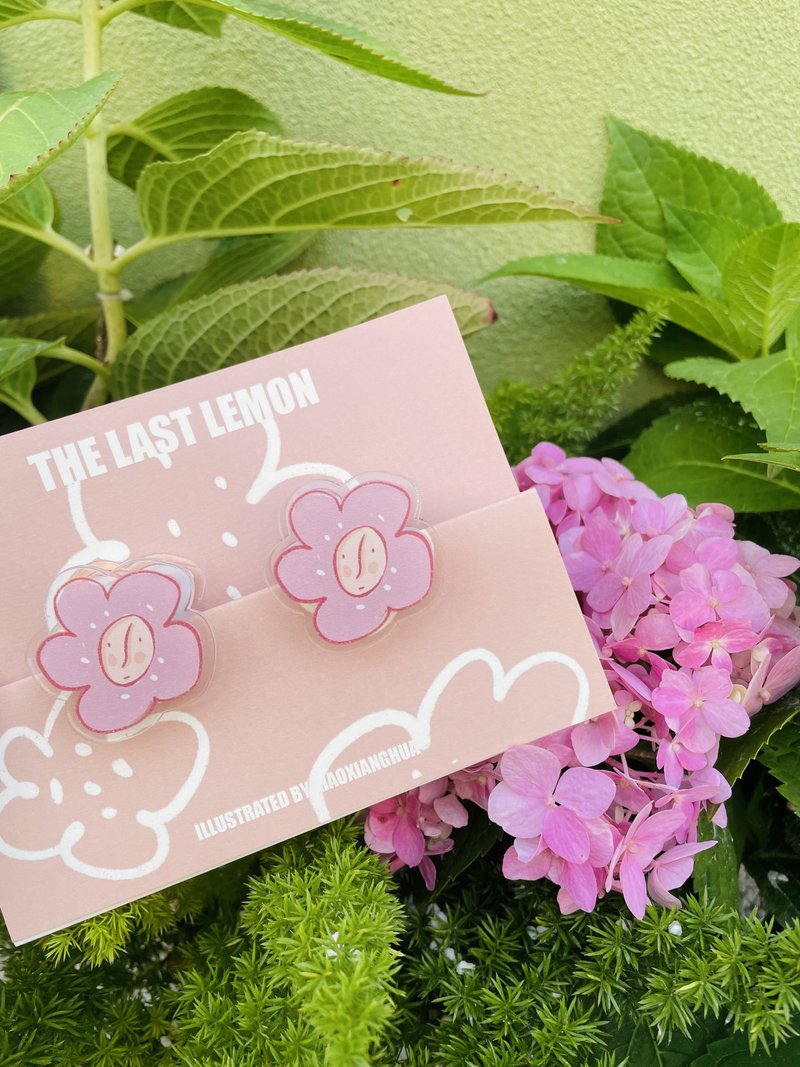 Little elephant flower research institute original illustration cherry blossom lemon acrylic clip - Other - Waterproof Material 