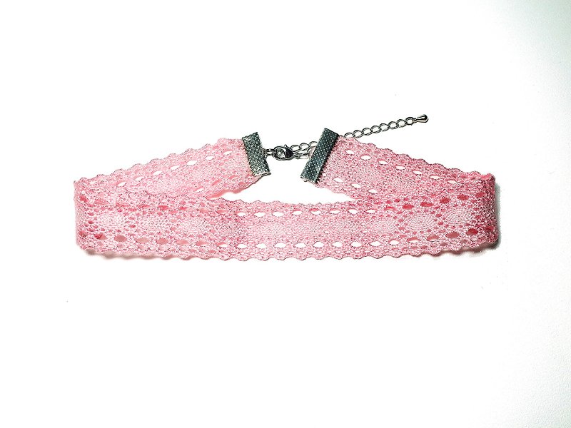W&Y Atelier - Pink Lace Choker , Necklace - สร้อยคอ - วัสดุอื่นๆ สึชมพู