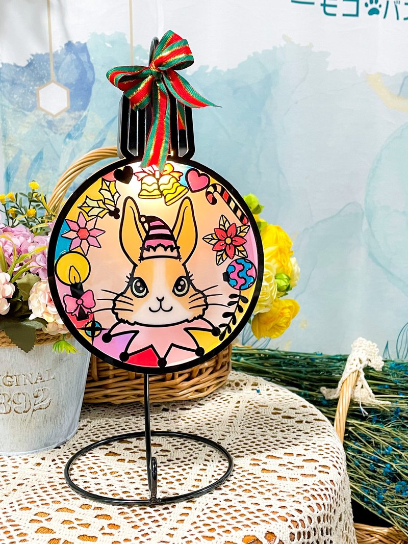 【Moko Bastet】Christmas Ball Wreath Painted Decoration rabbit(Christmas Gift) - Lighting - Acrylic Multicolor