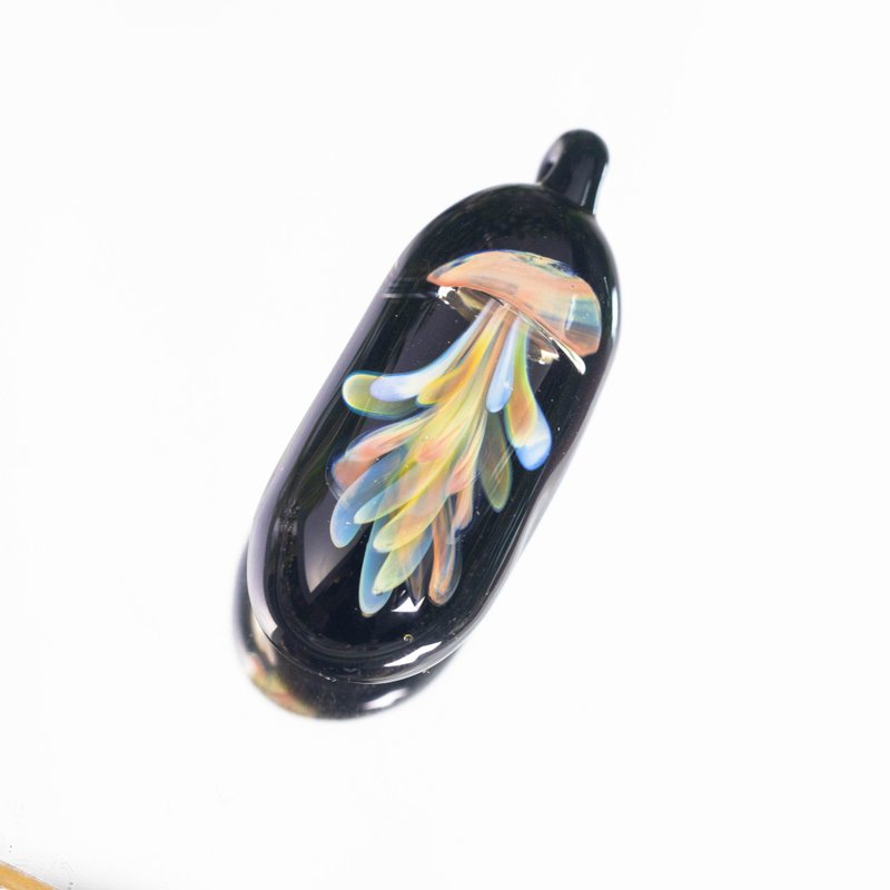 Jellyfish Capsule Necklace (with background color) - Necklaces - Glass Multicolor