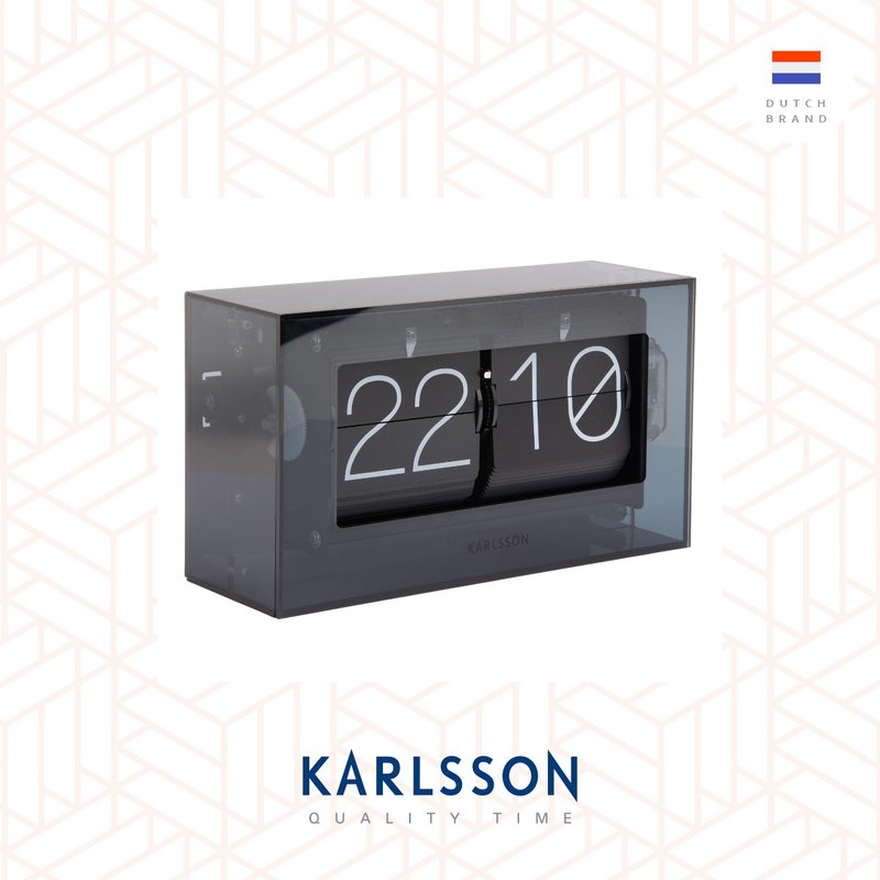 Karlsson, Flip clock Boxed acrylic black 透明黑翻頁鐘 - 時鐘/鬧鐘 - 壓克力 黑色