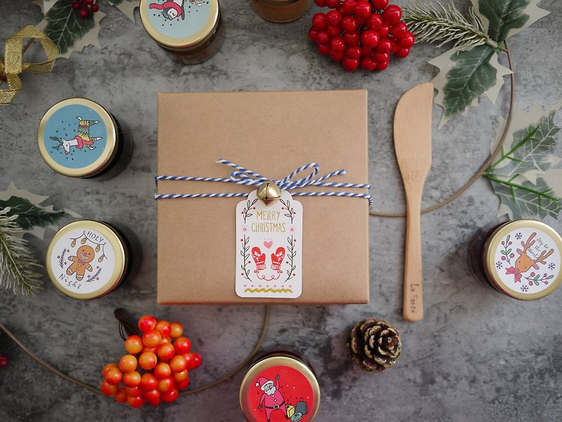 Fruit dipping sauce + sickle gift box group jam gift box exchange gift / Christmas gift free packaging - 健康食品・サプリメント - 食材 レッド