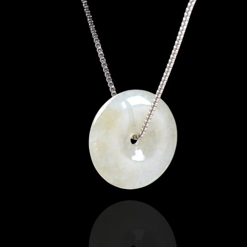 瓔珞珠寶盒 E.L.Jewelry Box 【願‧平安】冰種黃翡翡翠平安扣項鍊 | 天然緬甸玉翡翠A貨|送禮