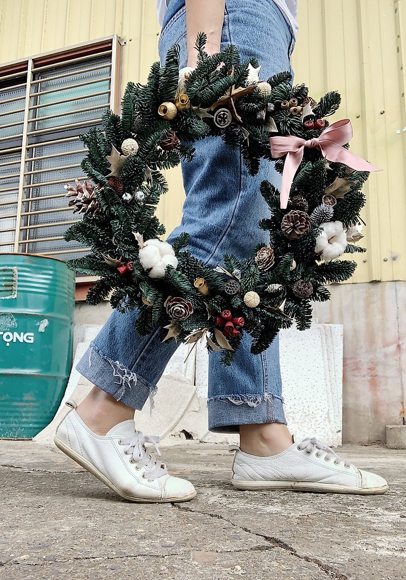 Christmas wither Norbesson large wreath - ช่อดอกไม้แห้ง - พืช/ดอกไม้ 