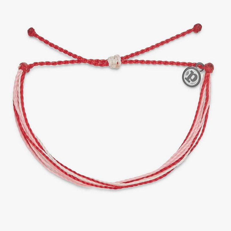 Pura Vida American handmade American Red Cross blood donation life-saving charity basic adjustable bracelet - สร้อยข้อมือ - วัสดุกันนำ้ สีแดง