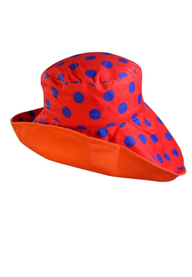 ATIPA ヴィンテージリバーシブル広いつば太陽の帽子（日紫外線対策 - 帽子 - ポリエステル レッド