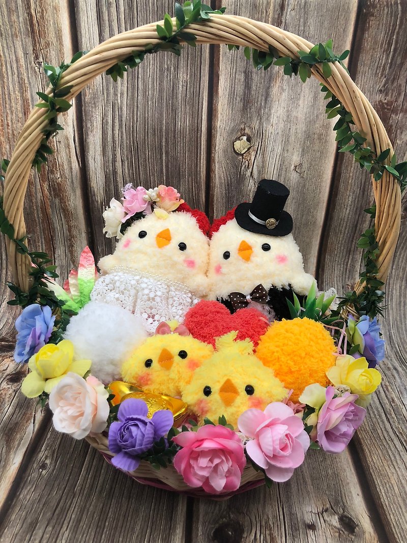 スポット - かわいいウール織りベルト道路のチキン人形の結婚式の結婚式の結婚式の小さなもの結婚式の用品 - 置物 - ポリエステル ホワイト