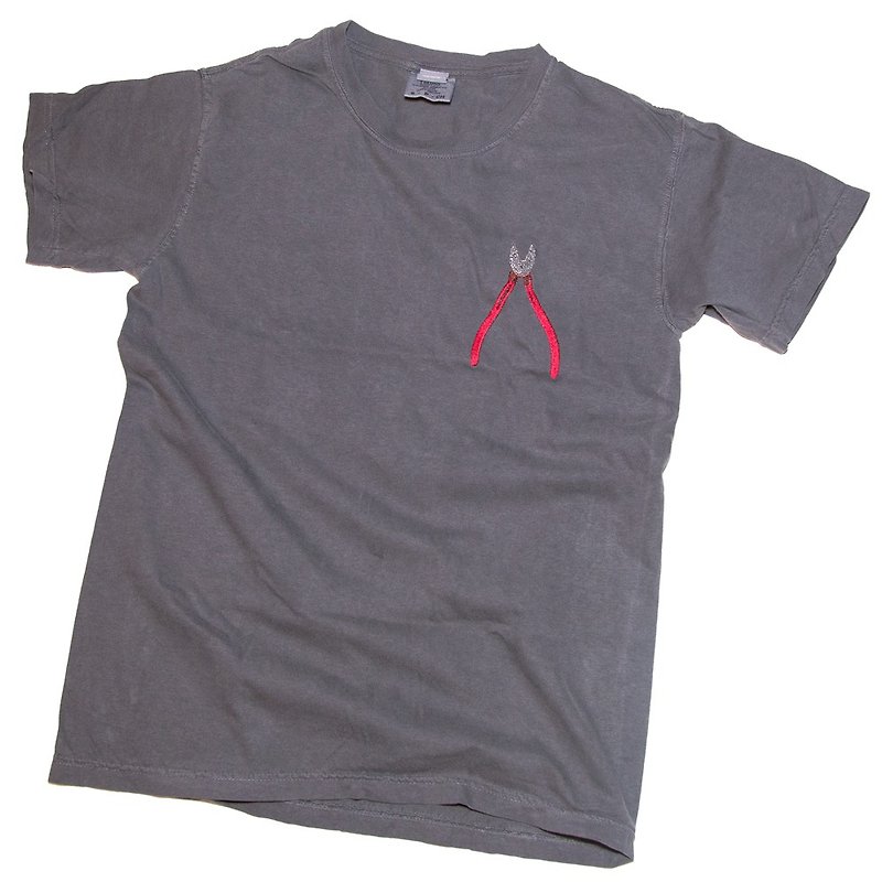棉．麻 女裝 T 恤 灰色 - For Father's Day gifts. Nippers Embroidery T-shirt Unisex S ~ XL size Tcollector