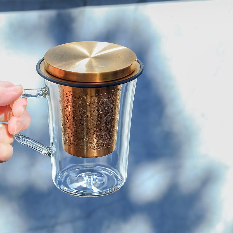 璀璨深藏濾茶杯(420ml) - 茶具/茶杯 - 玻璃 金色