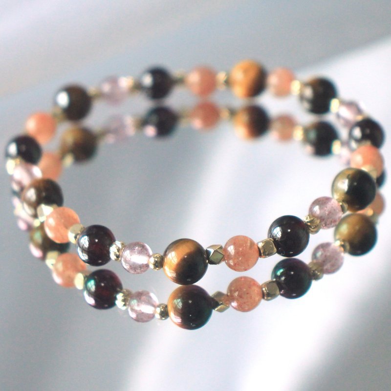 Stone| Golden Sun | Stone| Strawberry Quartz | Lucky | Prosperous in career and popularity - Bracelets - Crystal Orange