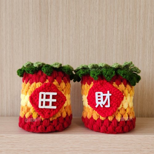 多加木x緹織所-木與毛線編織的創意手作 旺財吉祥鳳梨筆筒 手作成品 鉤針編織 禮物 置物盒 收納盒