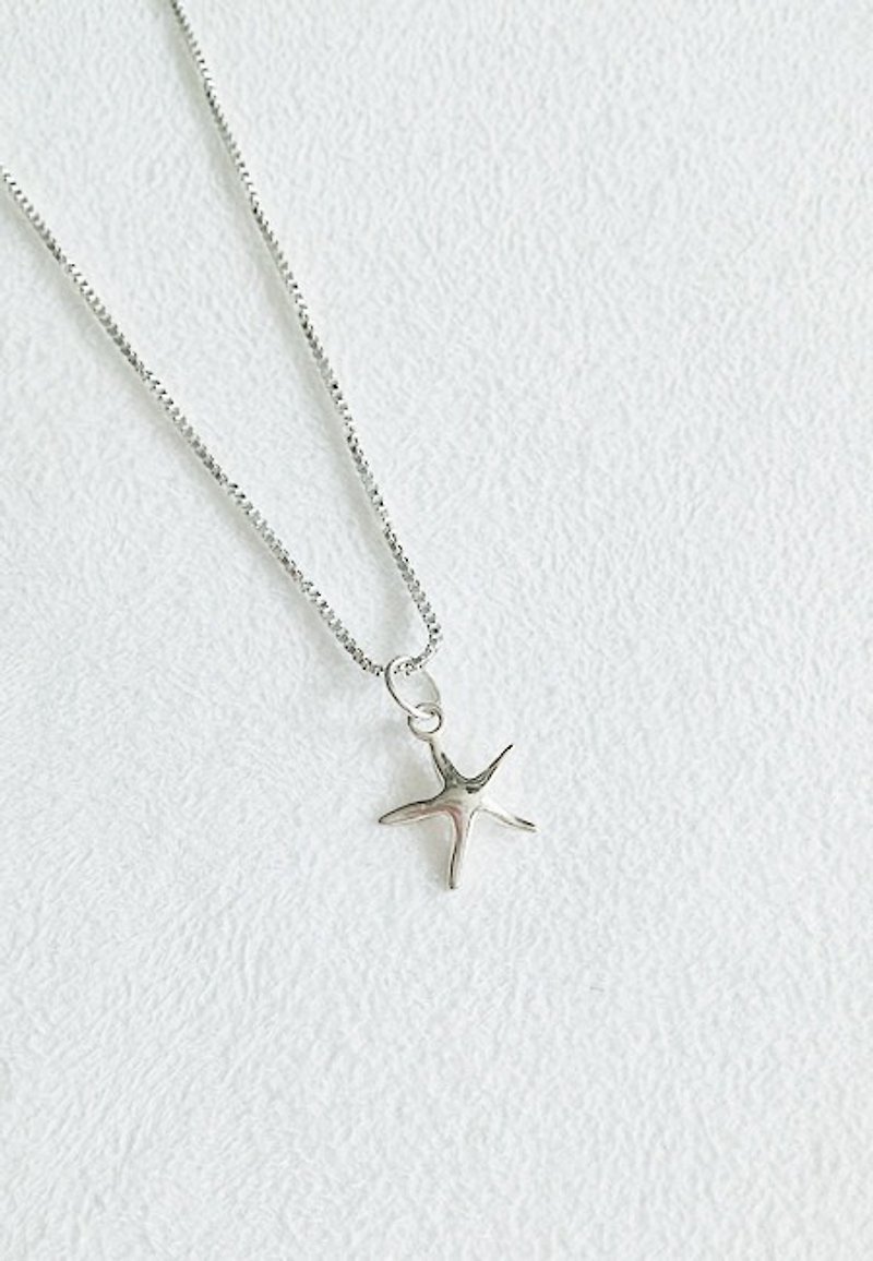 Starfish necklace/Small/Sterling Silver/By hand【ZHÀO】SN1618 - Necklaces - Other Metals Silver