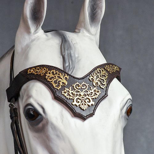 Equestrian Style Studio Medieval browband for horses Handmade horse brow band Custom size & gift box