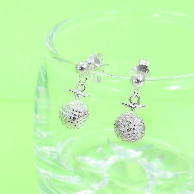 Fruit phlox melon fruit sterling silver hanging earrings (single) - ต่างหู - เงินแท้ สีเขียว