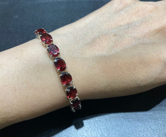 ガーネットクリスタル台湾在庫あり天然石ブレスレットインド製