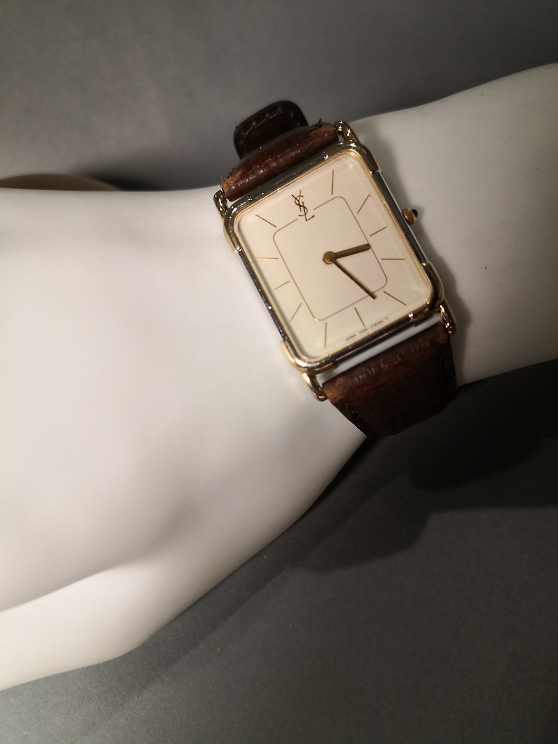 YSL Saint Laurent 1990s classic unisex watch/quartz watch/fashion watch - Couples' Watches - Other Metals Brown