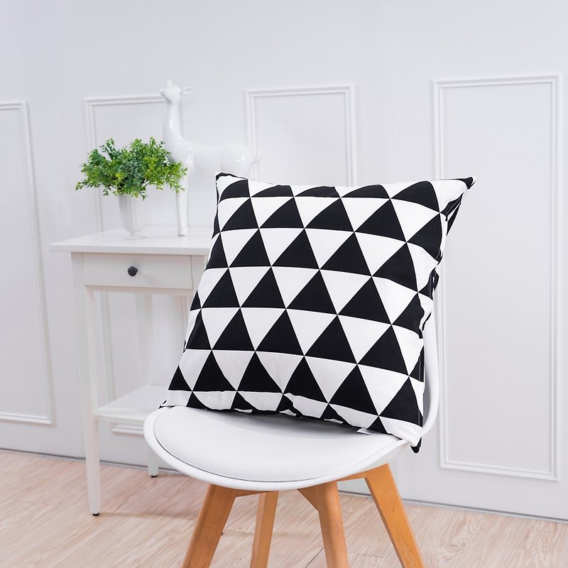 Simple Series Throw Pillow-Black Triangle - Pillows & Cushions - Cotton & Hemp 