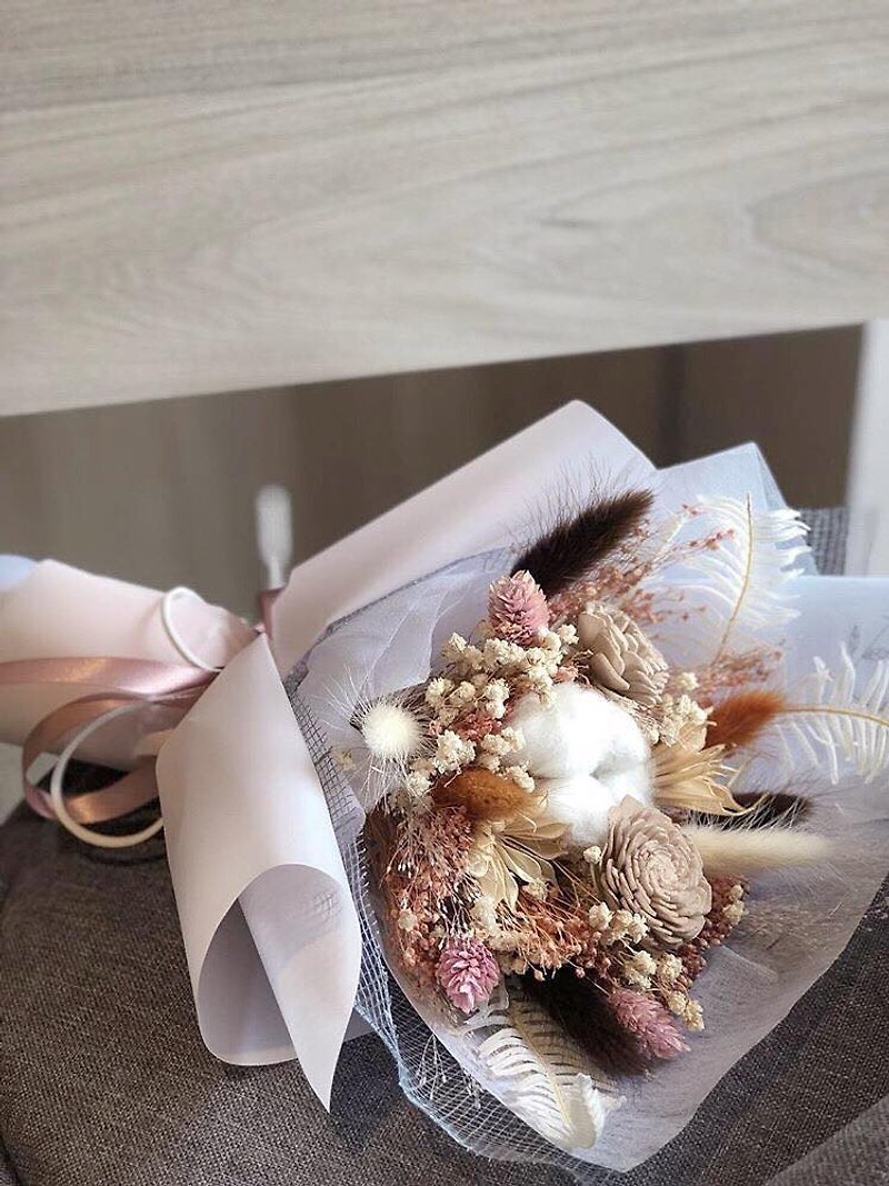 Dry bouquet [sweet but not greasy and beautiful powder] net beauty dessert expert An Lei with the same paragraph - Dried Flowers & Bouquets - Plants & Flowers Pink