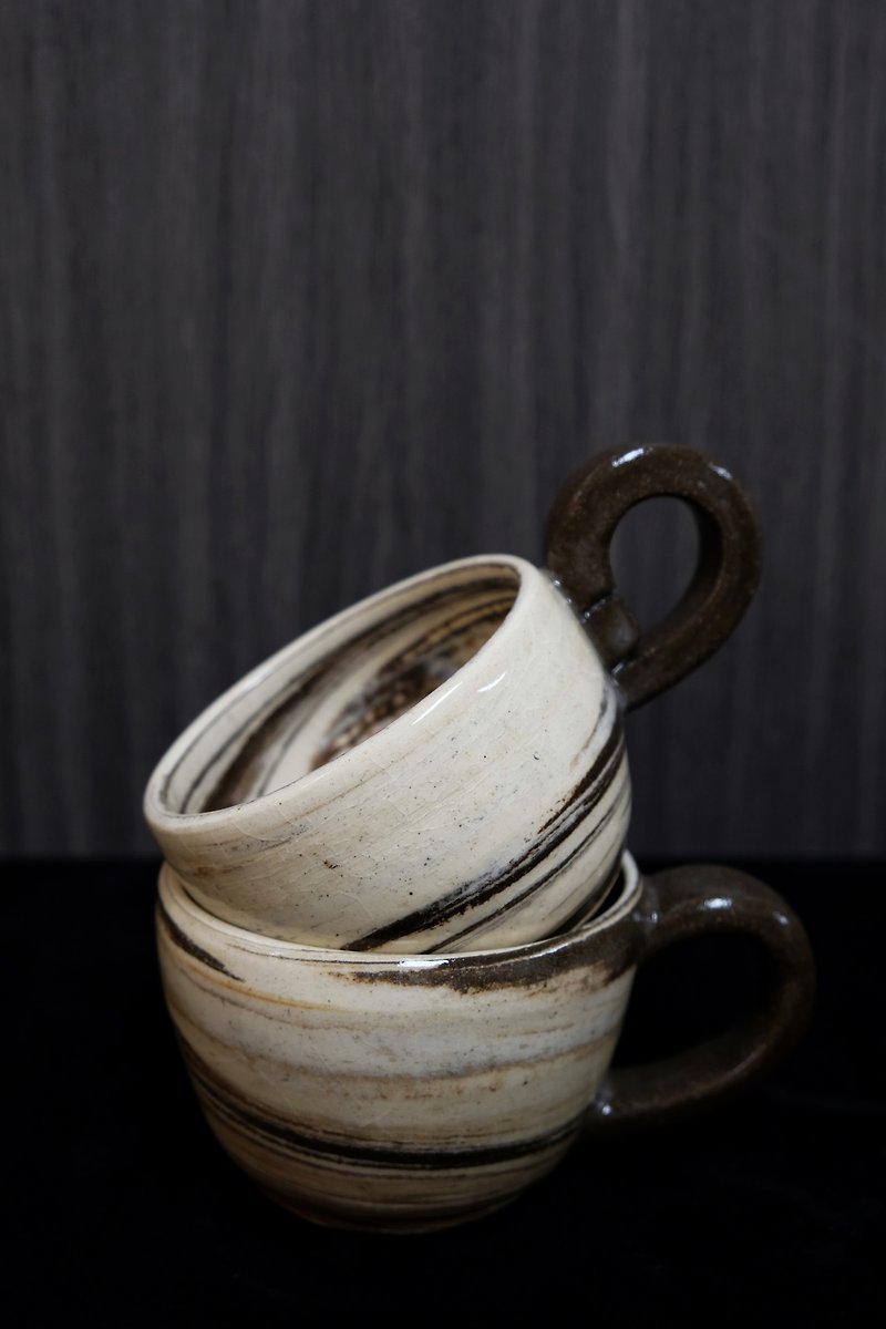 Marble pattern coffee mug - เครื่องทำกาแฟ - ดินเผา สีกากี