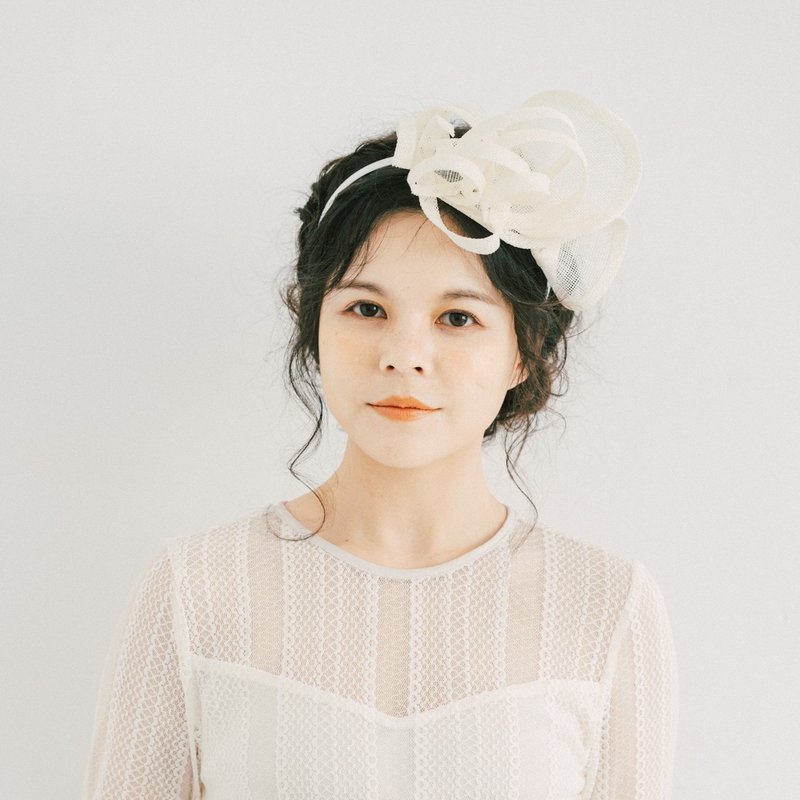 British summer style headband/self-service wedding bridal headwear-Pianpian - เครื่องประดับผม - ผ้าฝ้าย/ผ้าลินิน ขาว