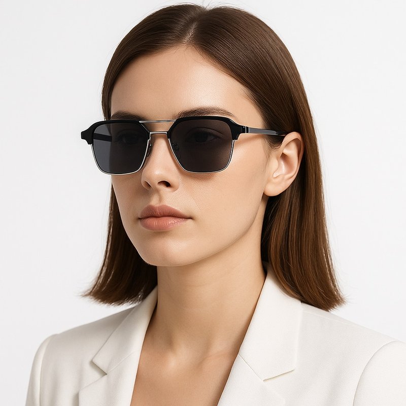 輕變色飛行員藍光眼鏡 UV400防護 高透光率 男女通用銀框 - 眼鏡/鏡框 - 其他金屬 黑色