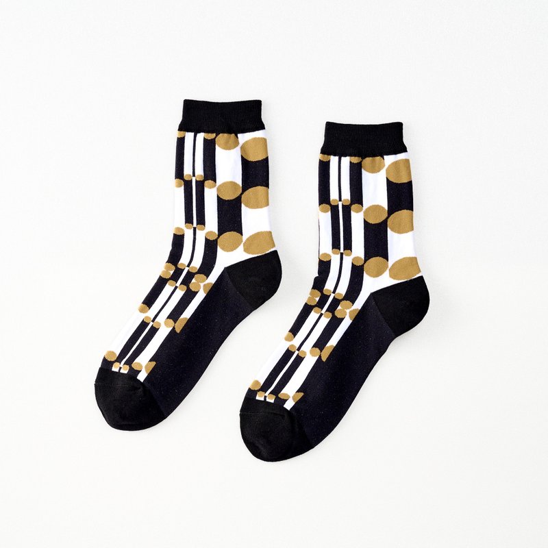 [Joint Series National Two Halls] Pipe Organ/Black (F) MIT Design Mid-calf Socks - Socks - Cotton & Hemp Black