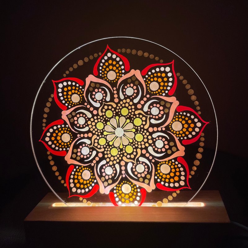 Mandala hand drawn mandala night light - Lighting - Acrylic 