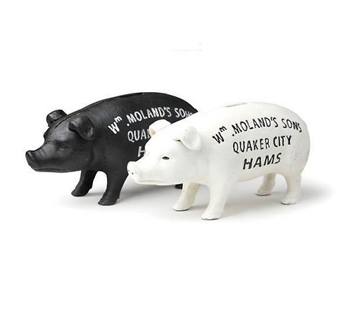 Goodforit Detail Inc Hams Standing Pig Bank 鐵豬復古存錢筒(兩色)