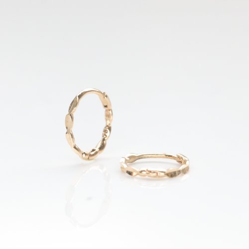 CHARIS GRACE 14K 橢圓切割耳扣耳環 (內徑 8.8mm) 洗澡免摘 碰水流汗不褪色
