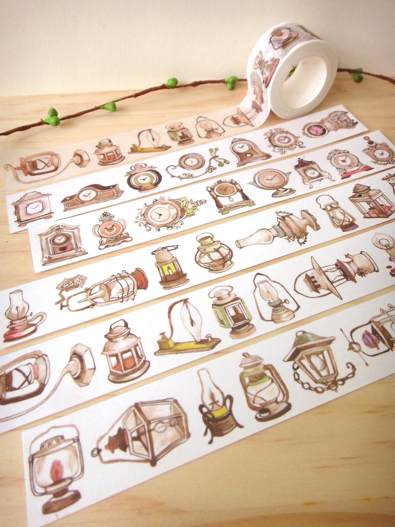 Maccaron series - lanterns and clocks - Washi Tape - Paper Multicolor