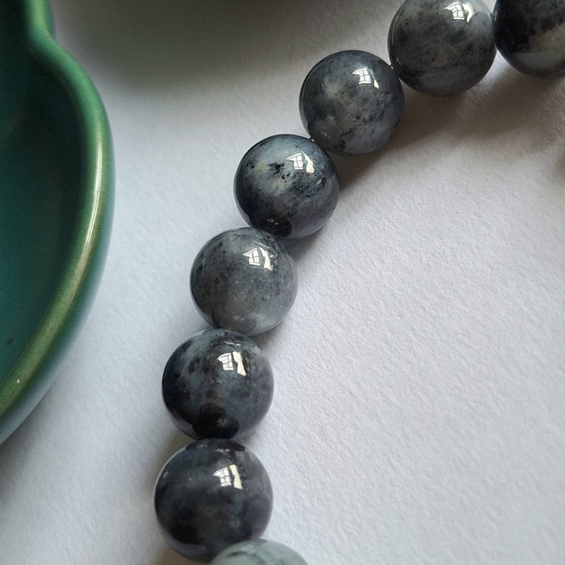 12mm Burmese Jade Silky Hand Beads | Natural Burmese Jadeite - สร้อยข้อมือ - หยก สีดำ