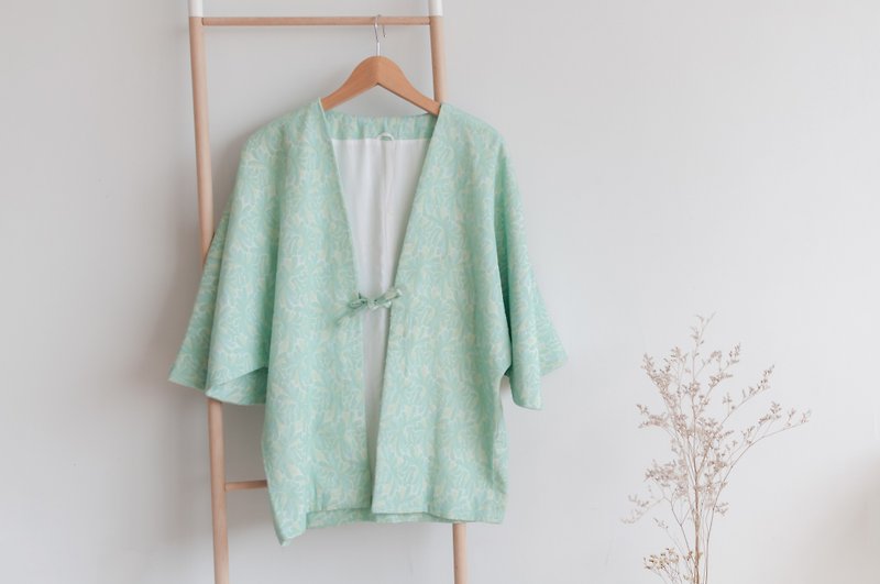 ... {Acorn girls :: kimono kimono} 繊 繊 green-green pattern in the road - Women's Casual & Functional Jackets - Polyester Green