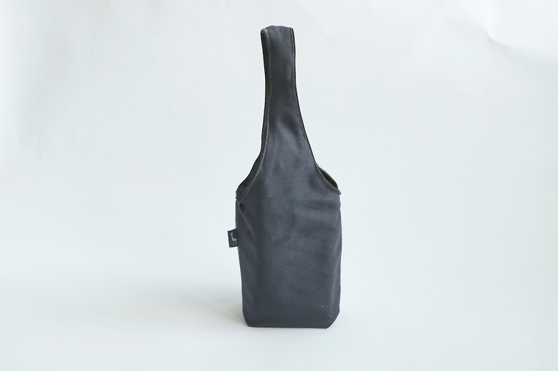 MaryWil麂皮雙面環保杯套飲料提袋-灰色x深藍 - 飲料提袋/杯袋/杯套 - 聚酯纖維 多色
