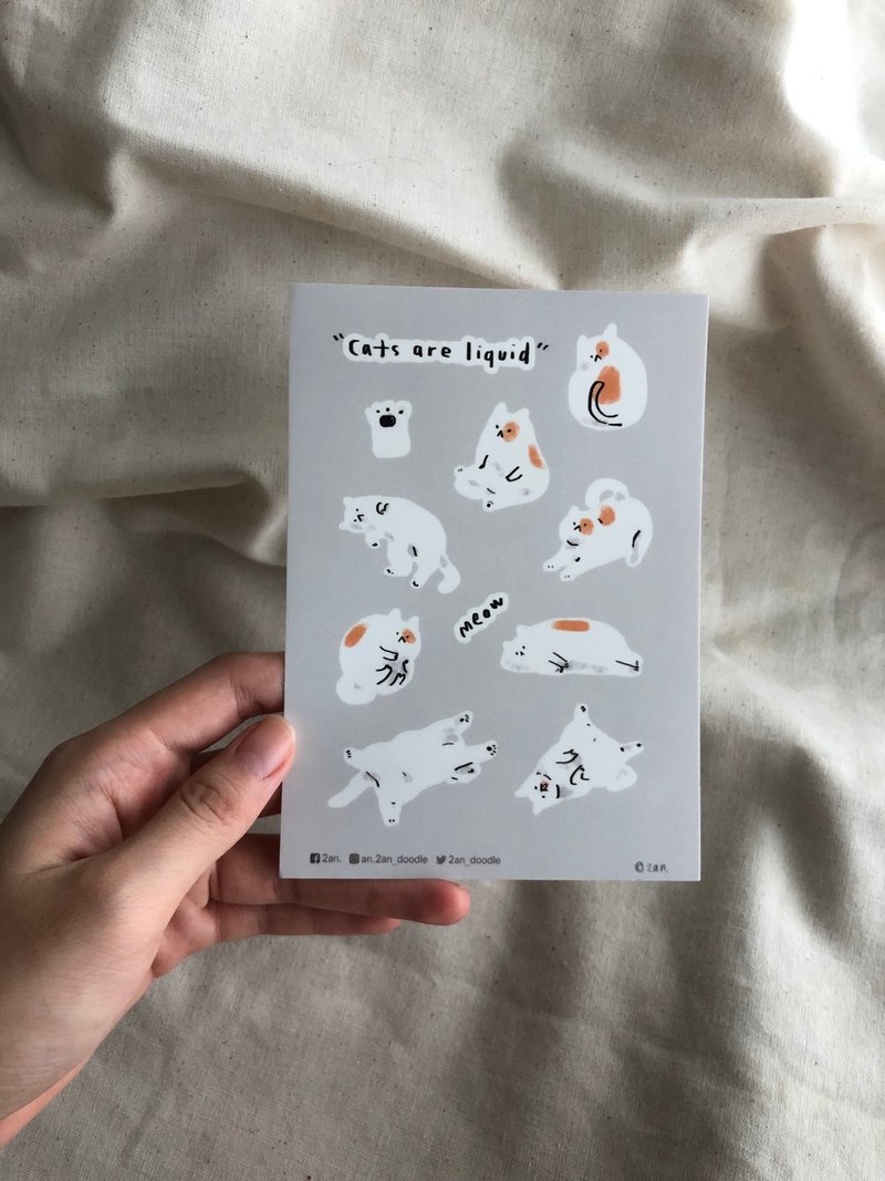 Sticker : Black cat and White cat - 貼紙 - 紙 