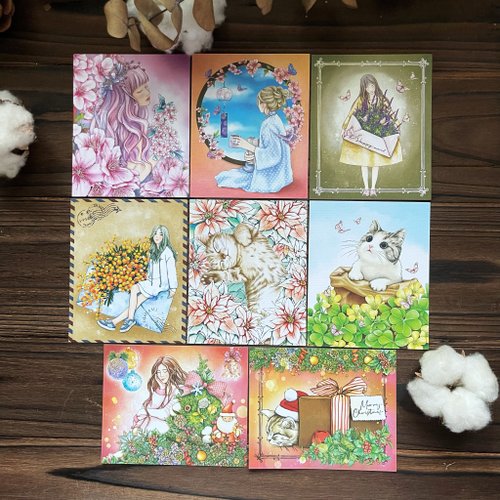 8 Mini Postcards Calendar Small Cards Bookmarks Sticky Notes - Shop  yusworld Cards & Postcards - Pinkoi