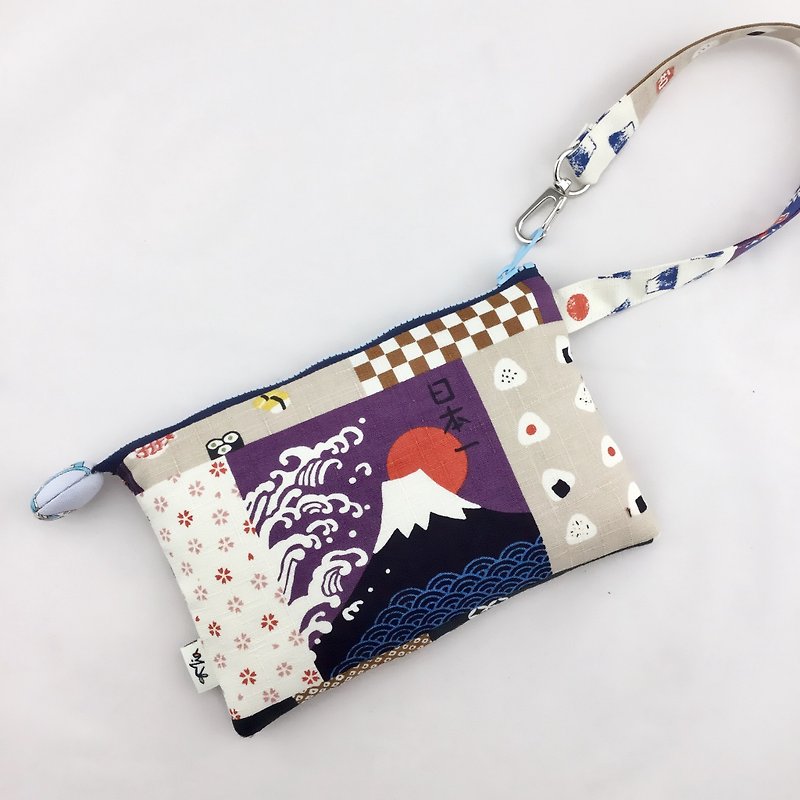 Fuji Mountain Clutch - money / travel card / cell phone --- together at one time - Clutch Bags - Cotton & Hemp 