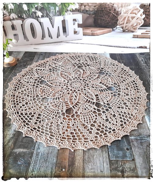 Konkovochka Big round doily Natural home décor Lace table centerpiece doily